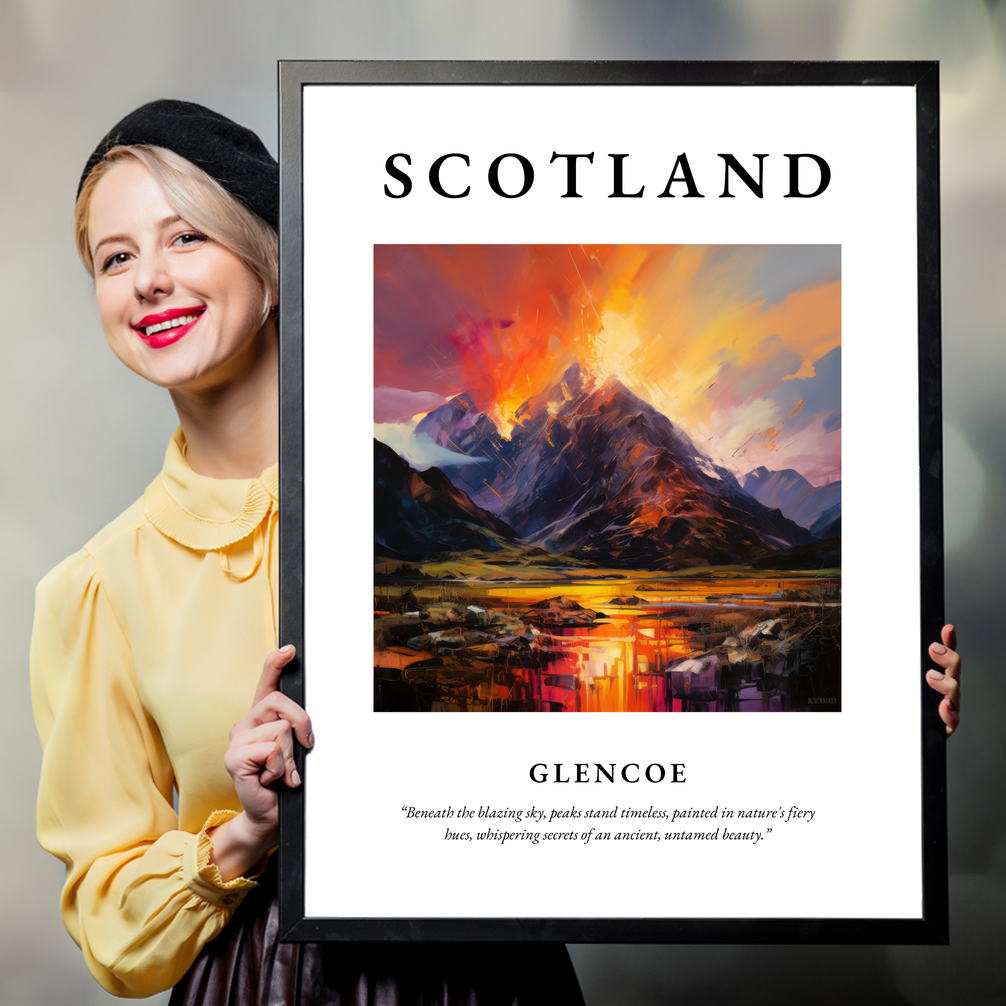 Person holding a poster of Glencoe