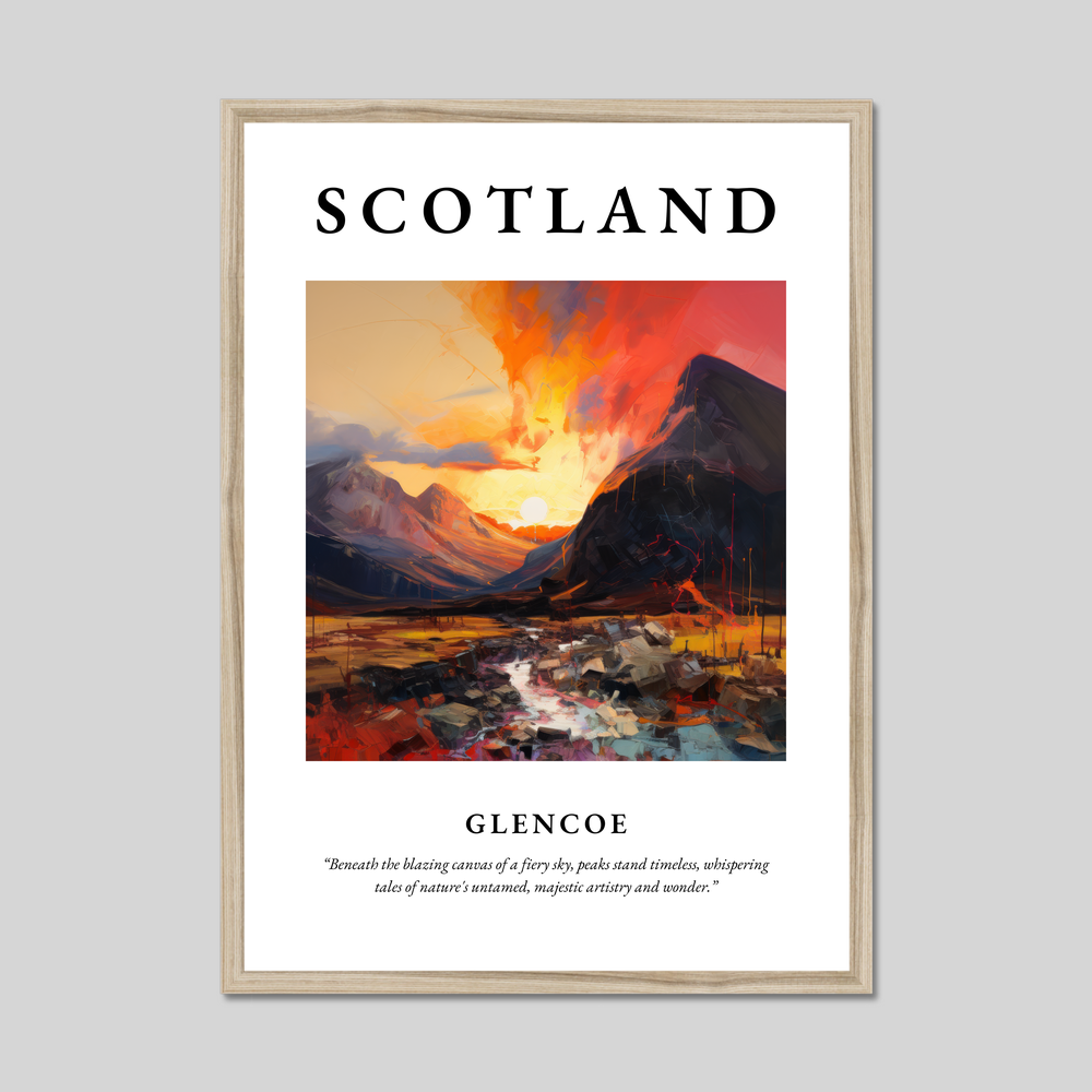 Poster in a natural frame with the word Scotland