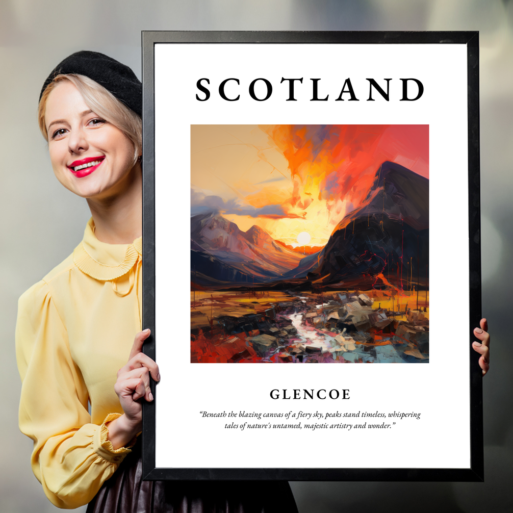 Person holding a poster of Glencoe