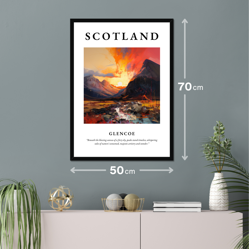 Poster of Glencoe hanging on a wall