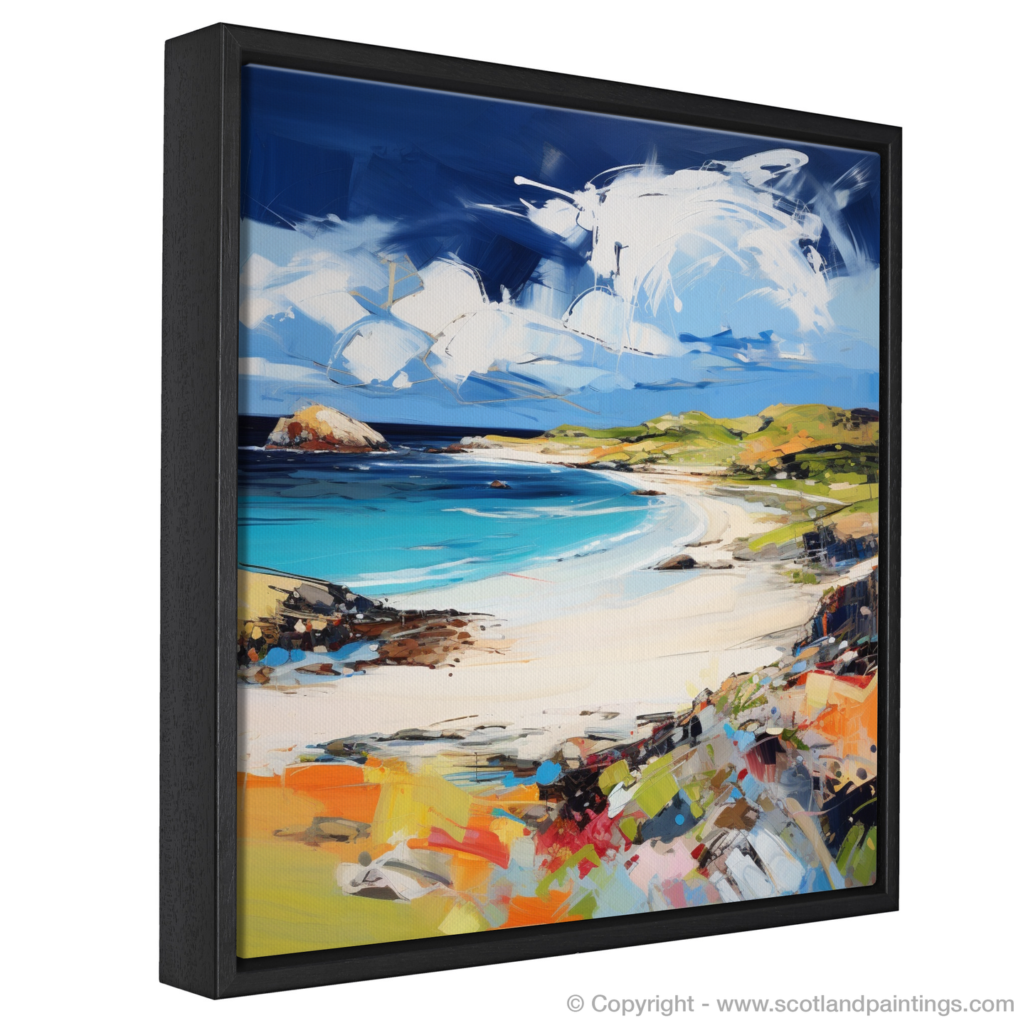 Painting and Art Print of Balnakeil Bay, Durness, Sutherland entitled "Wild Essence of Balnakeil Bay - An Expressionist Ode to Scottish Coves".