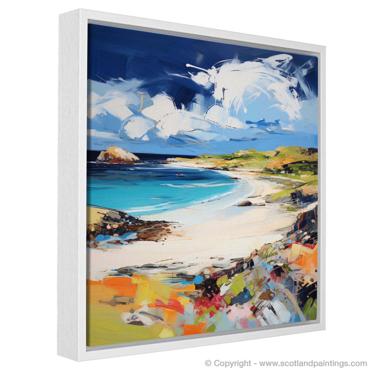 Painting and Art Print of Balnakeil Bay, Durness, Sutherland entitled "Wild Essence of Balnakeil Bay - An Expressionist Ode to Scottish Coves".