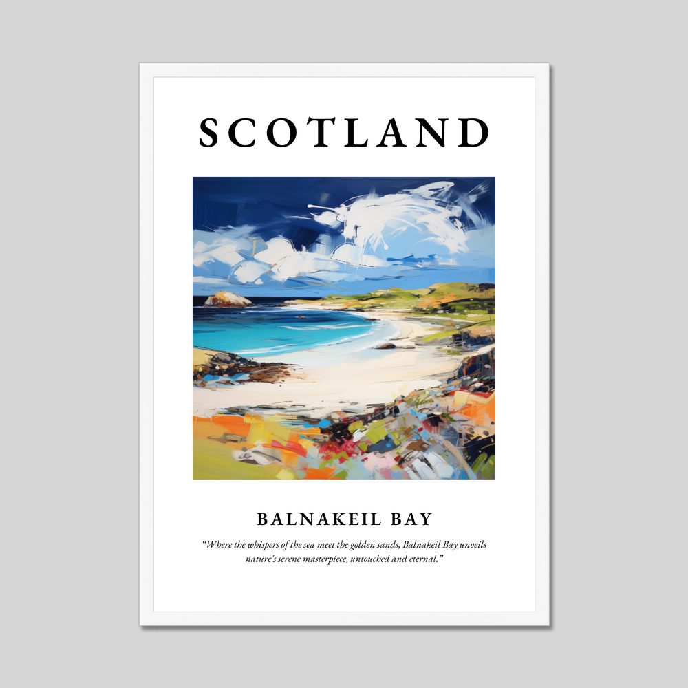 Poster in a white frame with the word Scotland