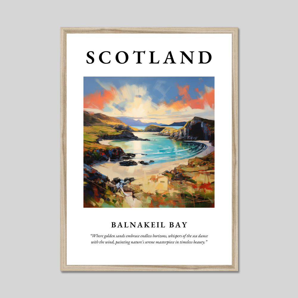 Poster in a natural frame with the word Scotland