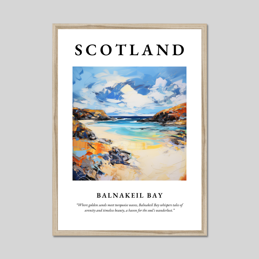 Poster in a natural frame with the word Scotland