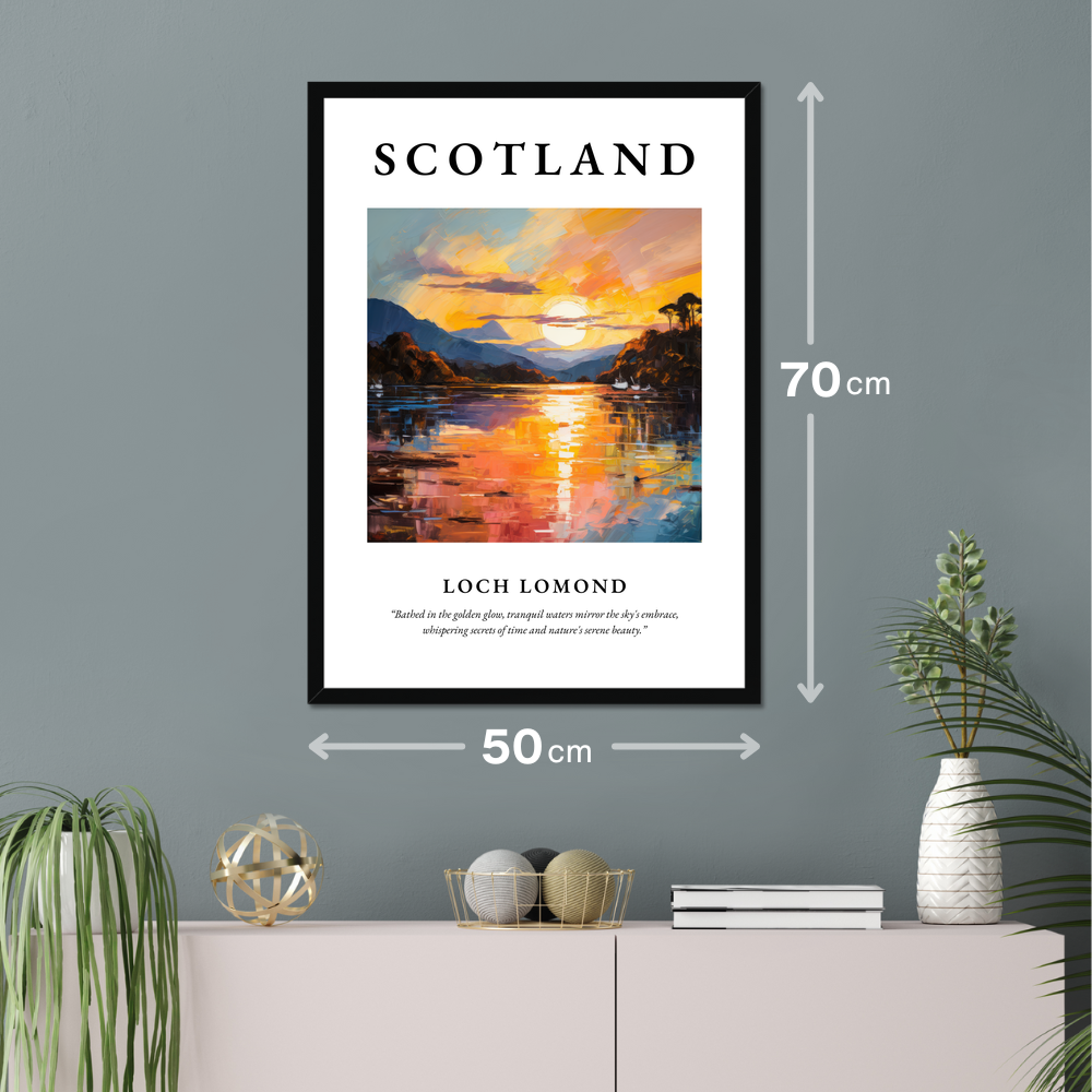 Poster of Loch Lomond hanging on a wall