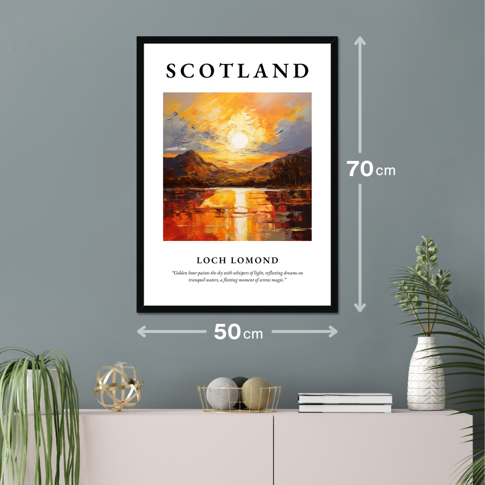 Poster of Loch Lomond hanging on a wall