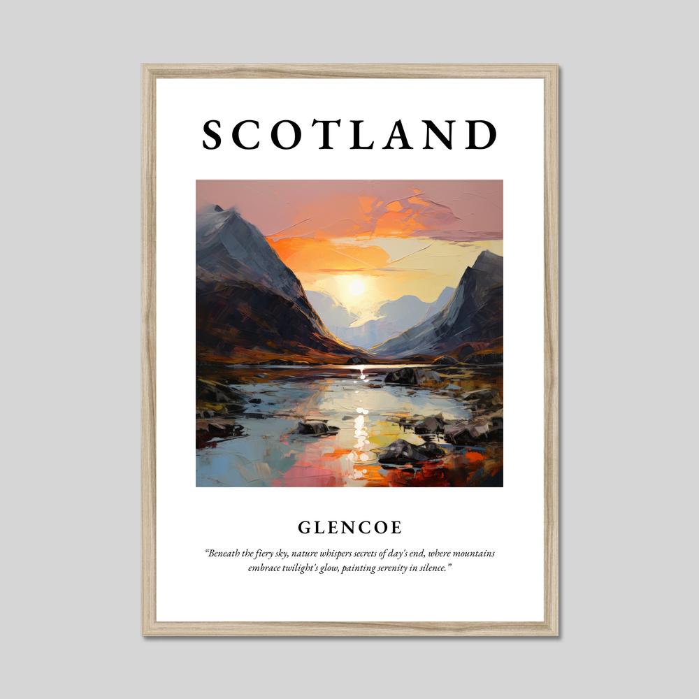 Poster in a natural frame with the word Scotland