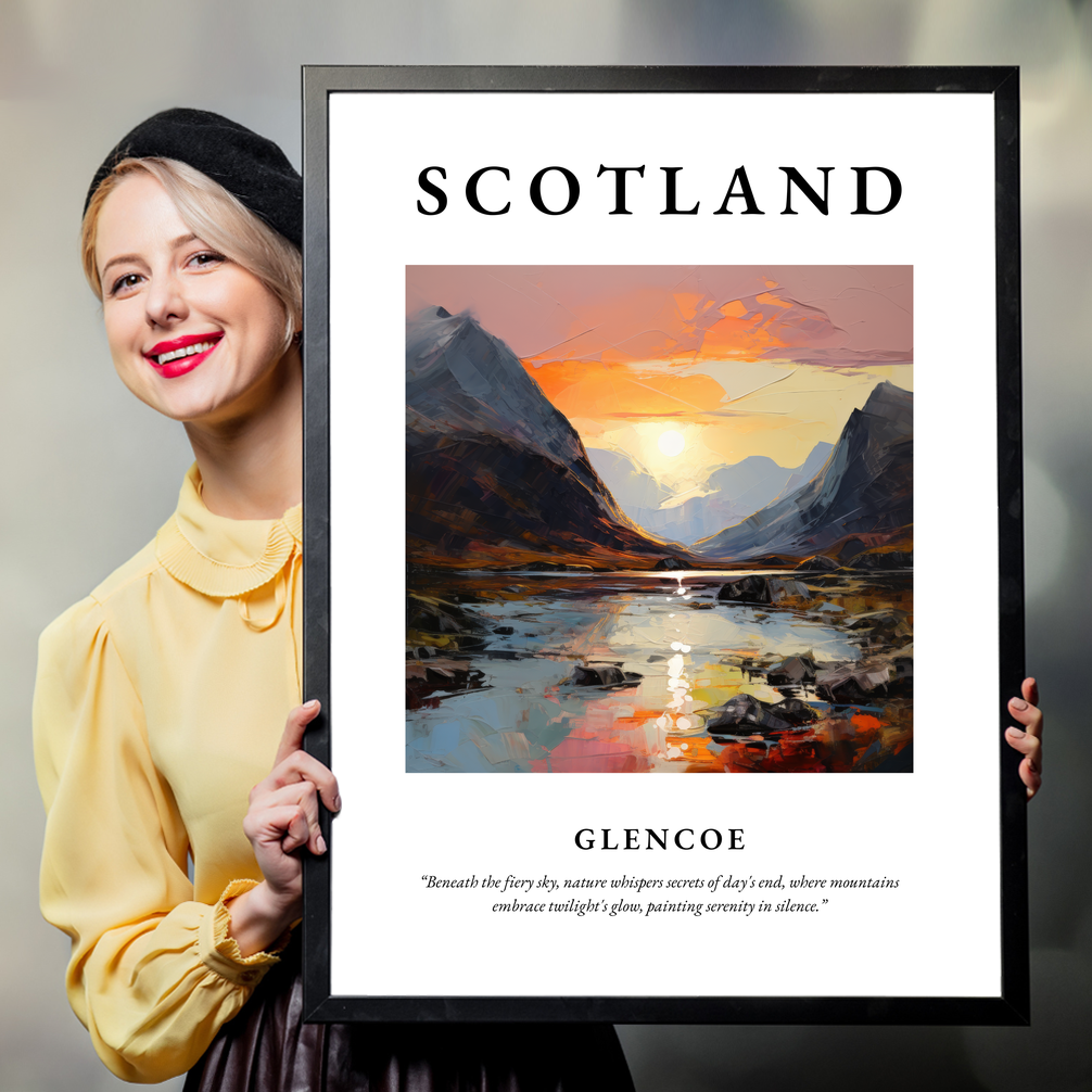 Person holding a poster of Glencoe