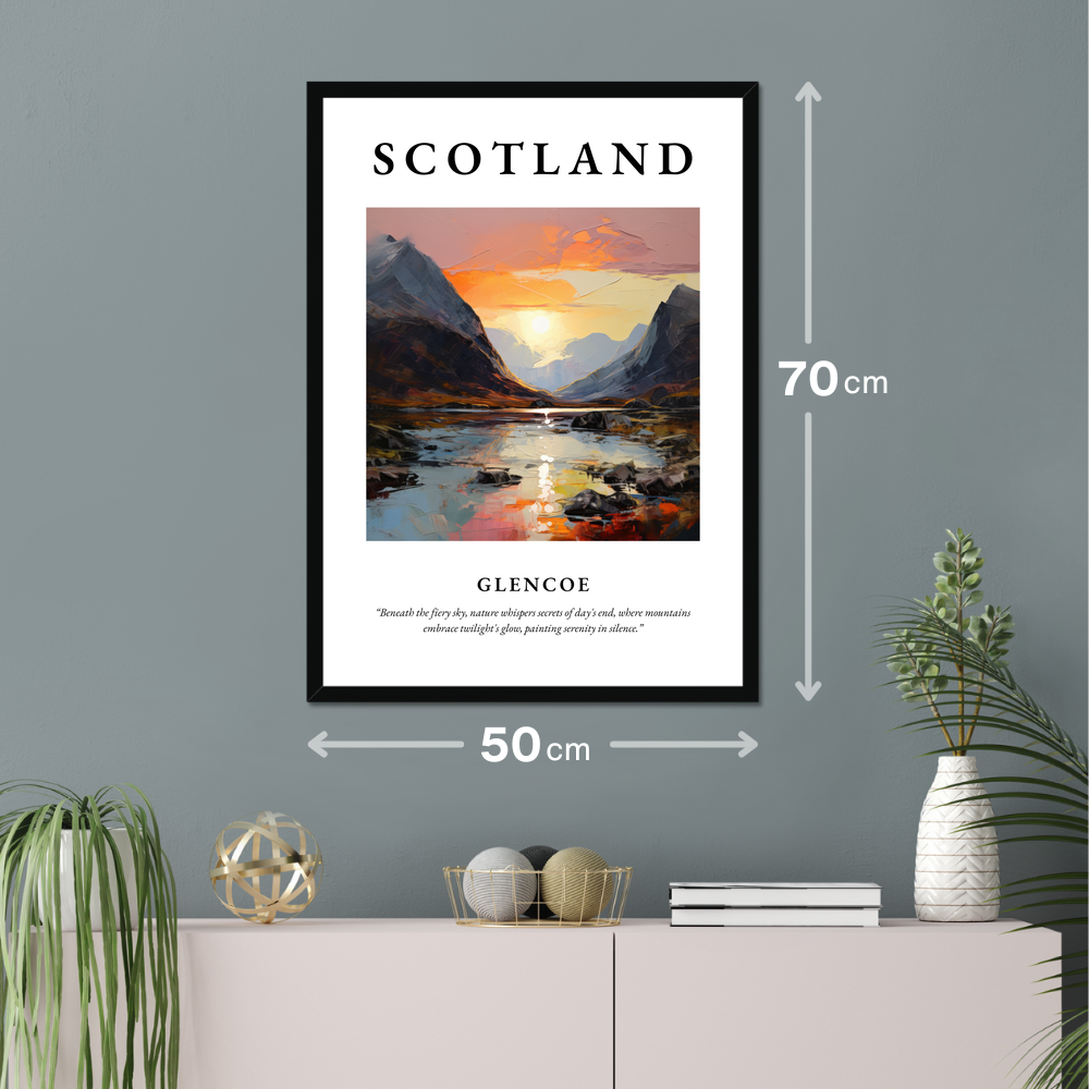 Poster of Glencoe hanging on a wall