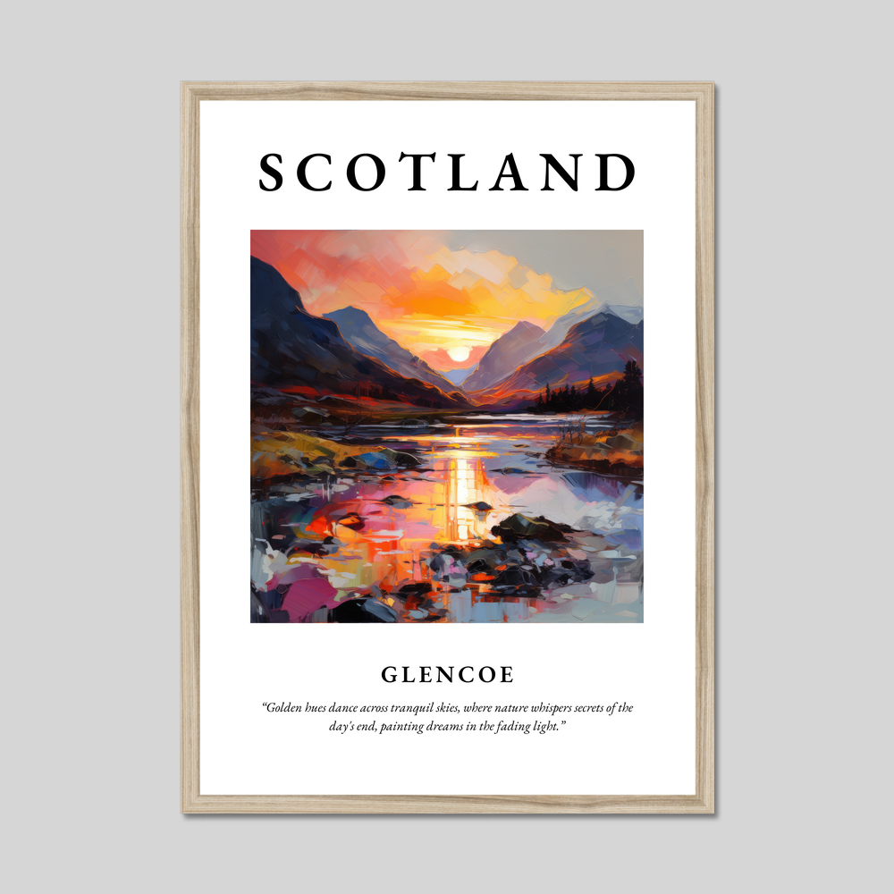 Poster in a natural frame with the word Scotland