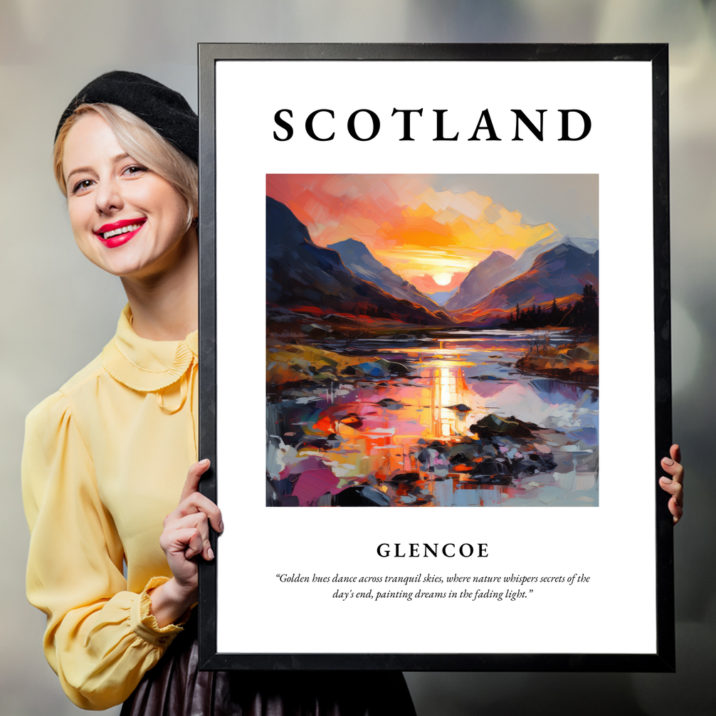 Person holding a poster of Glencoe