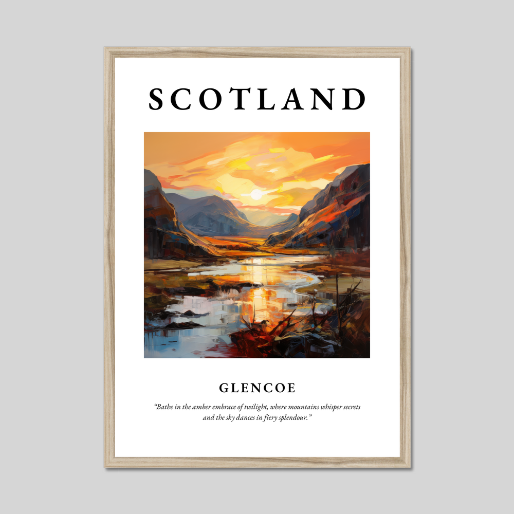 Poster in a natural frame with the word Scotland