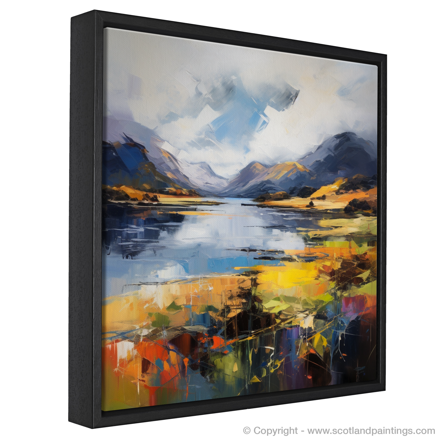 Painting and Art Print of Loch Shiel, Highlands entitled "Highland Fervour: An Expressionist Ode to Loch Shiel".