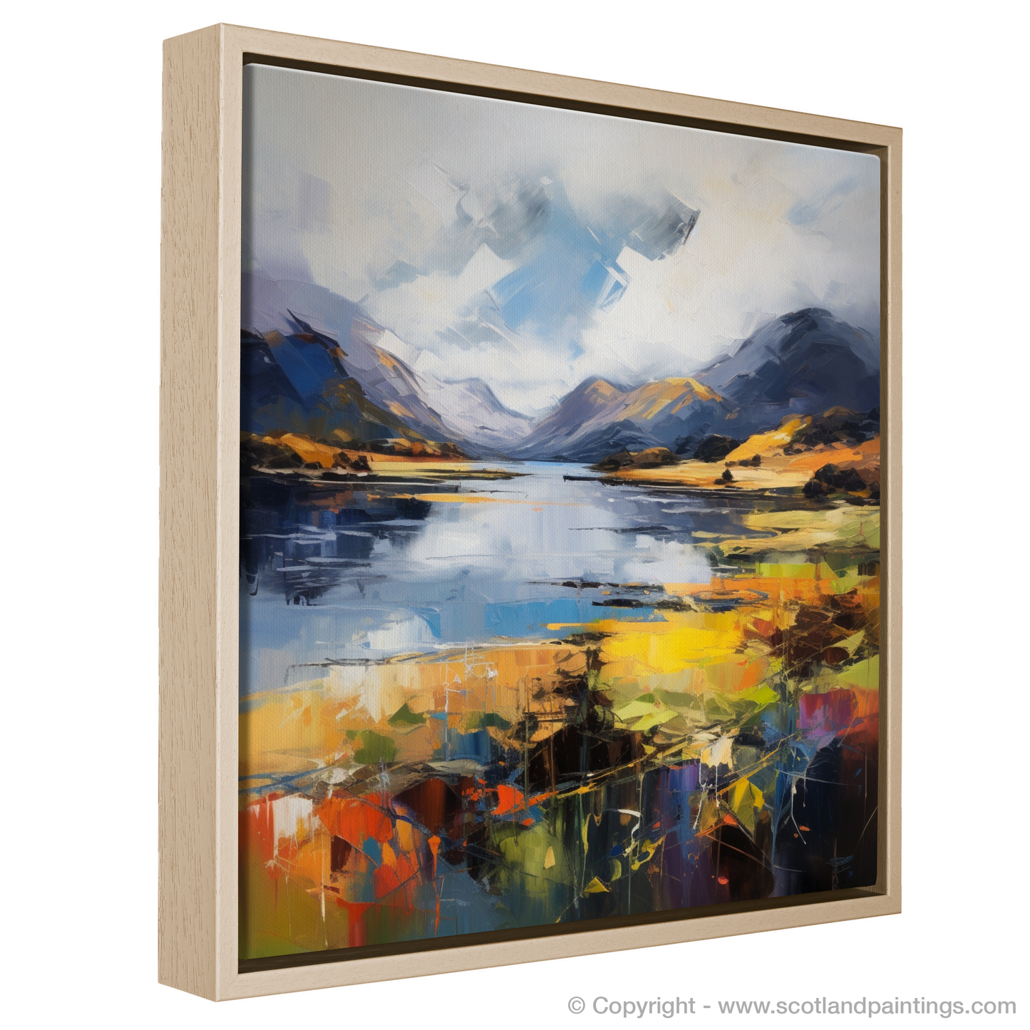 Painting and Art Print of Loch Shiel, Highlands entitled "Highland Fervour: An Expressionist Ode to Loch Shiel".