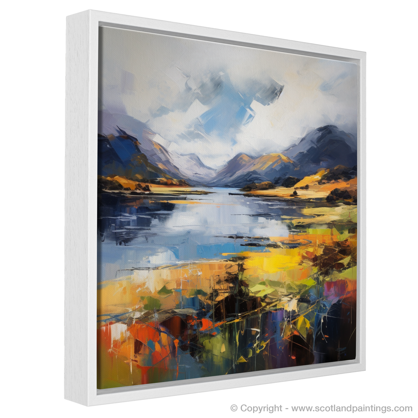 Painting and Art Print of Loch Shiel, Highlands entitled "Highland Fervour: An Expressionist Ode to Loch Shiel".