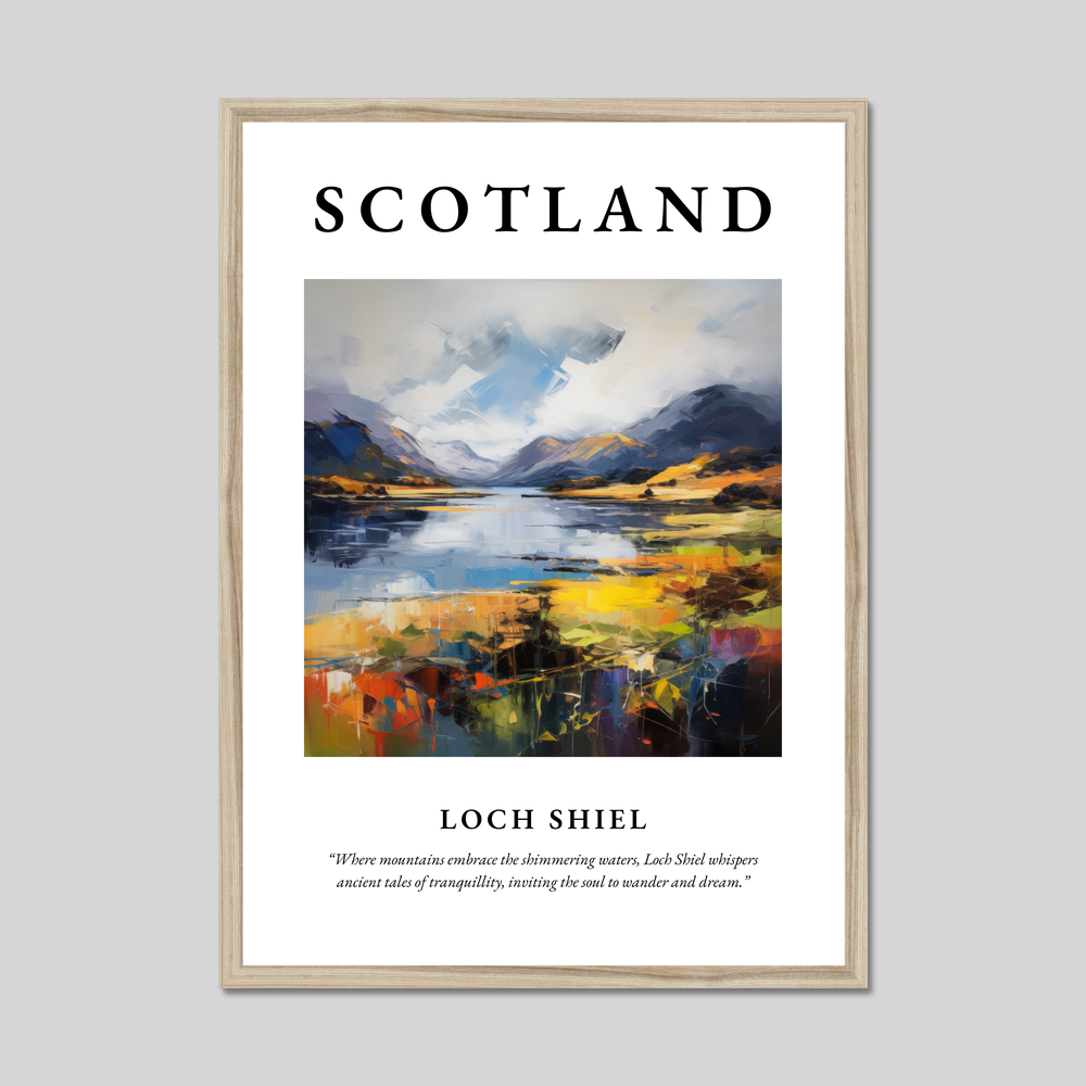 Poster in a natural frame with the word Scotland