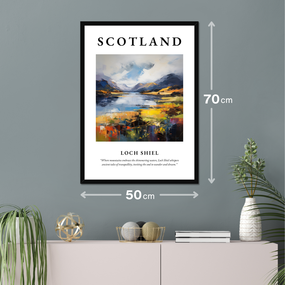 Poster of Loch Shiel hanging on a wall