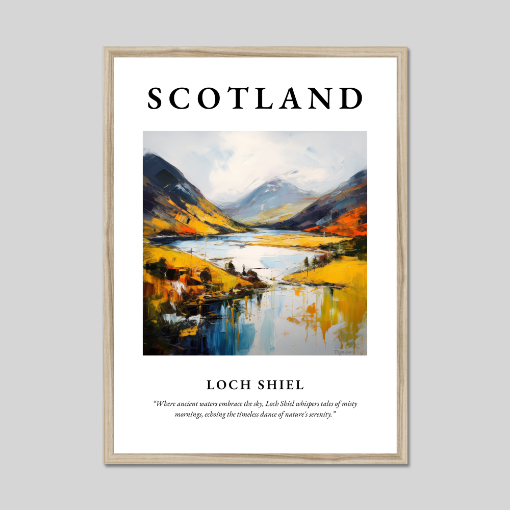 Poster in a natural frame with the word Scotland