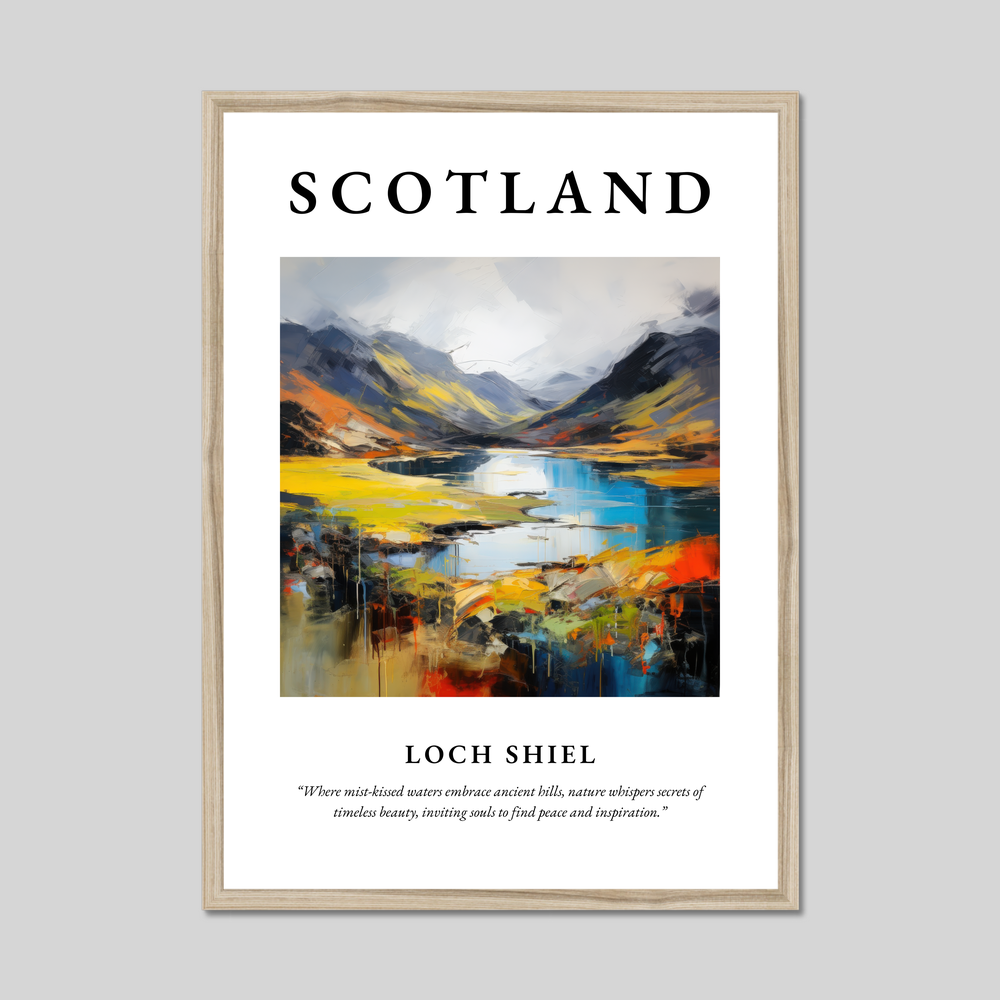 Poster in a natural frame with the word Scotland