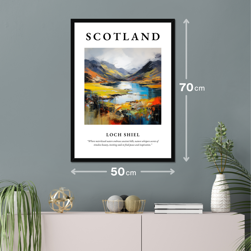 Poster of Loch Shiel hanging on a wall