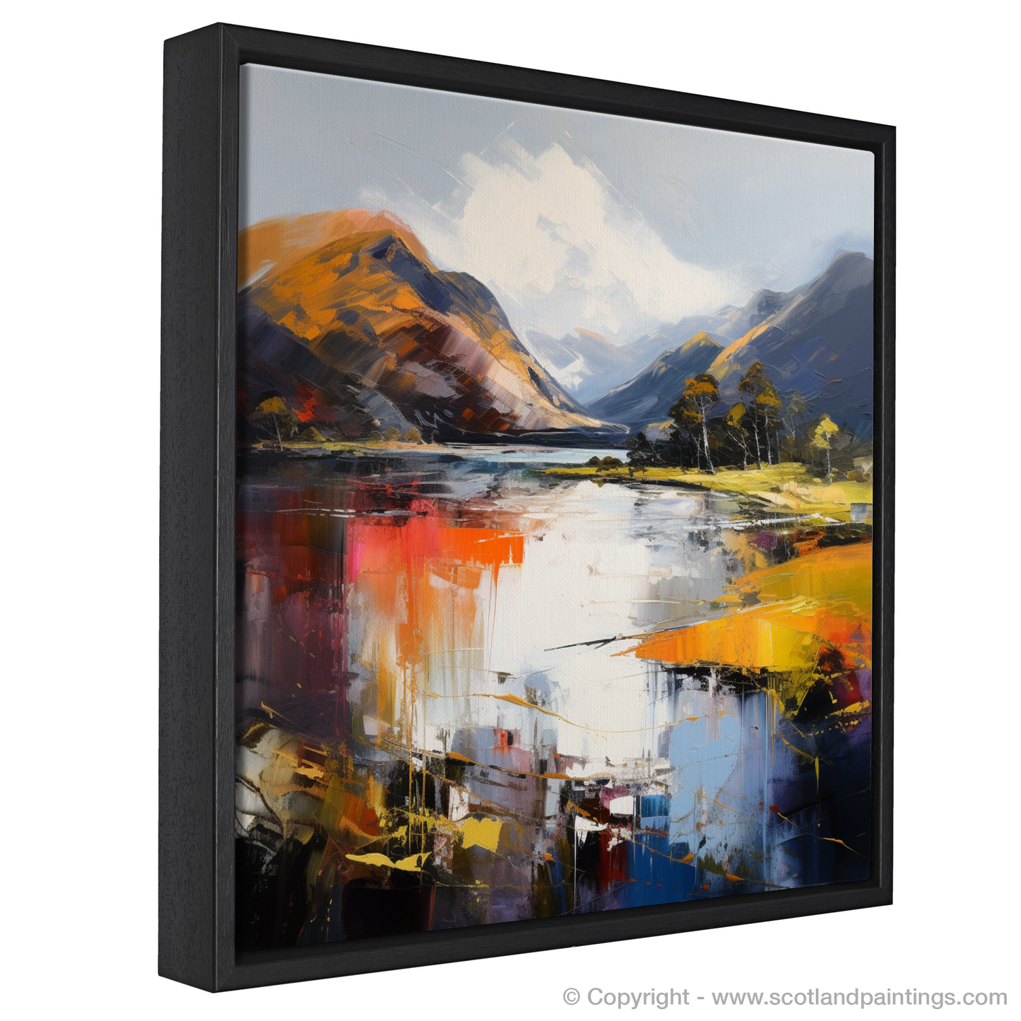 Painting and Art Print of Loch Shiel, Highlands entitled "Wild Essence of Loch Shiel: An Expressionist Ode to the Scottish Highlands".