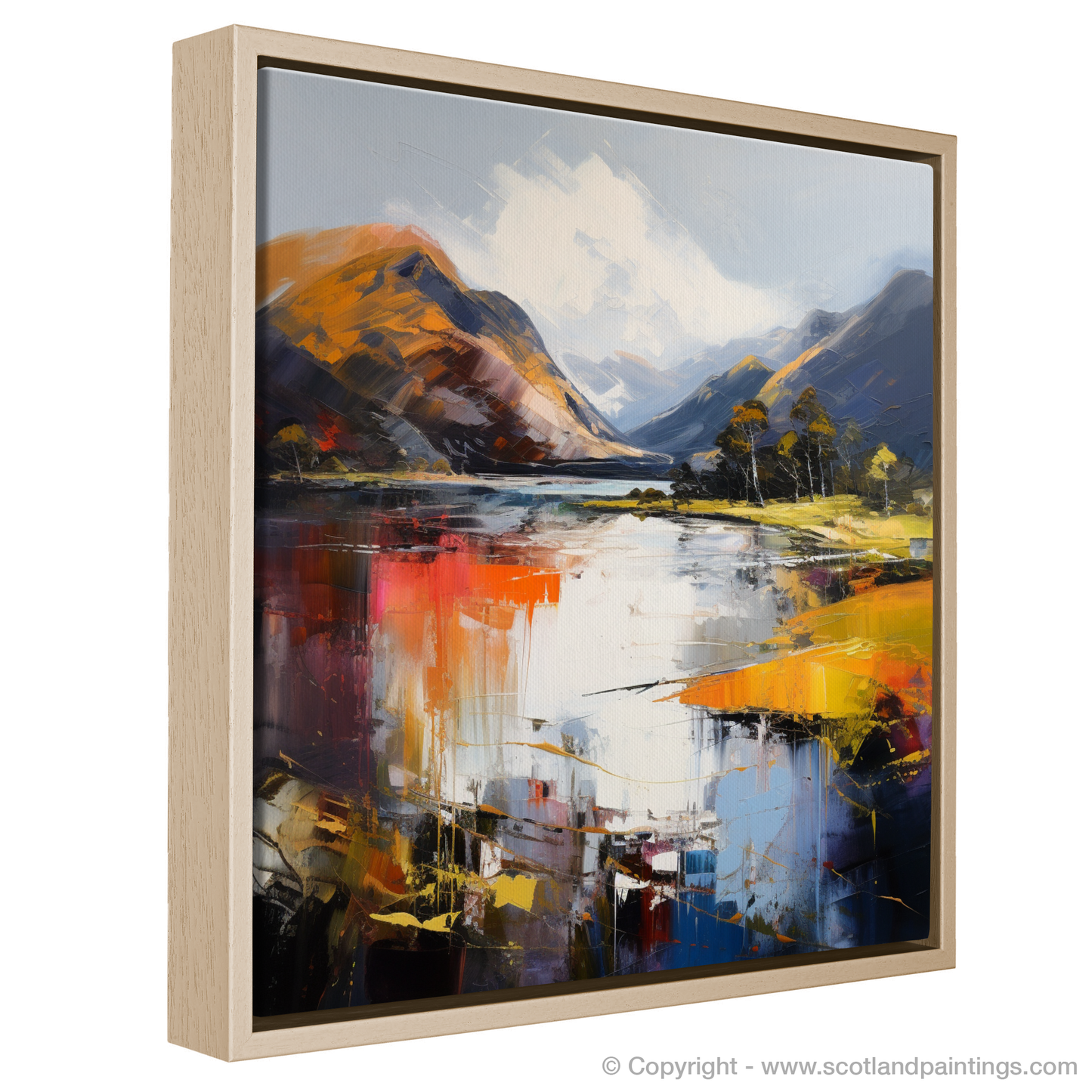 Painting and Art Print of Loch Shiel, Highlands entitled "Wild Essence of Loch Shiel: An Expressionist Ode to the Scottish Highlands".