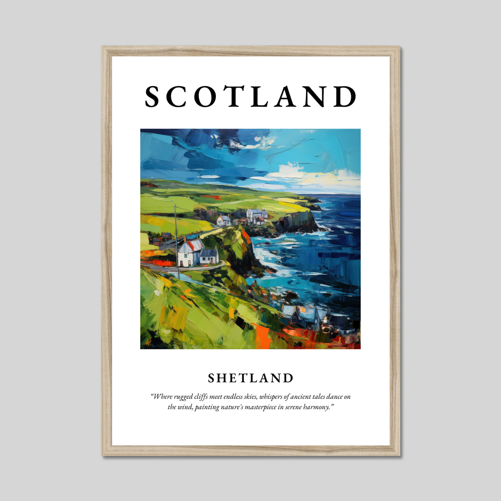 Poster in a natural frame with the word Scotland