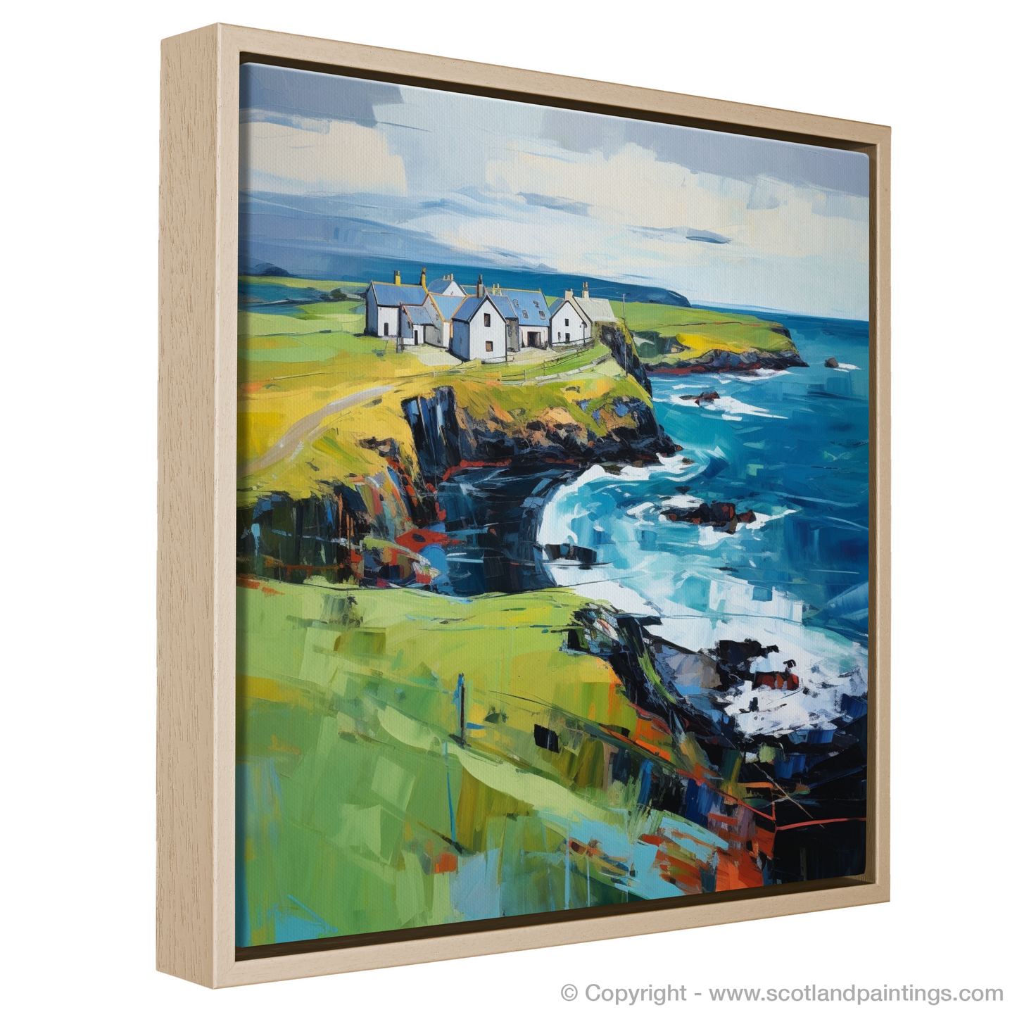 Painting and Art Print of Shetland, North of mainland Scotland entitled "Shetland's Wild Harmony: An Expressionist Ode".