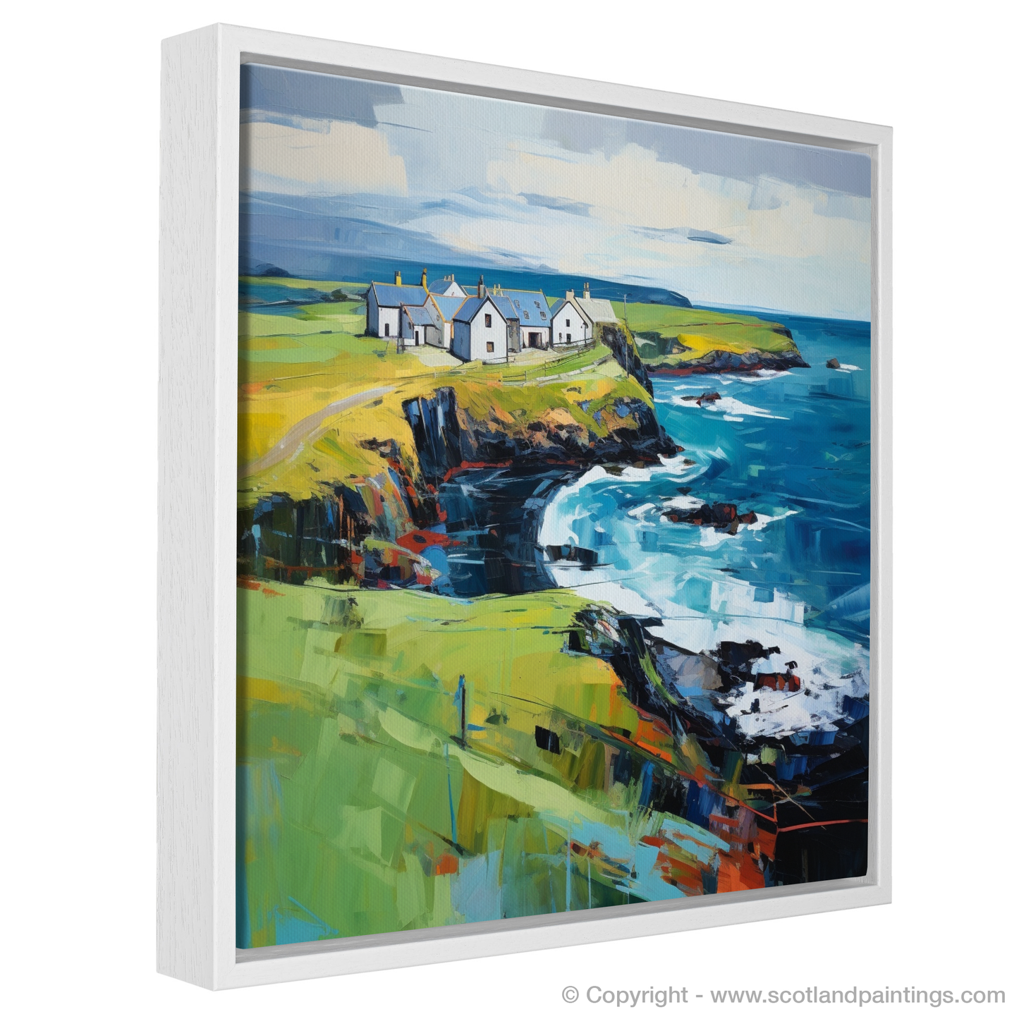 Painting and Art Print of Shetland, North of mainland Scotland entitled "Shetland's Wild Harmony: An Expressionist Ode".