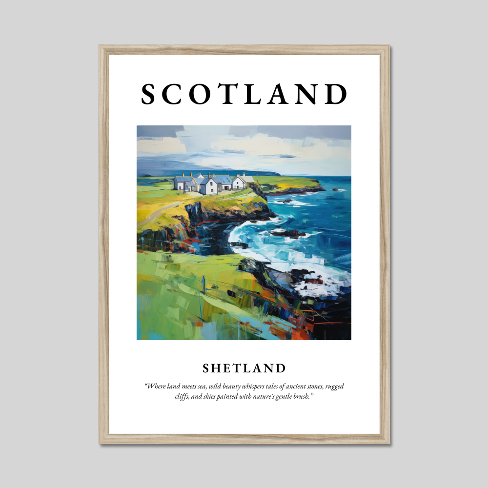 Poster in a natural frame with the word Scotland