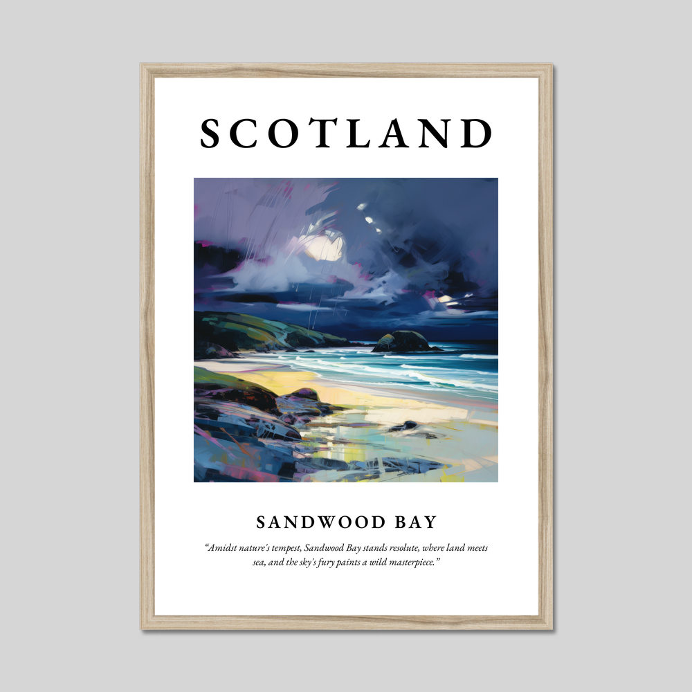 Poster in a natural frame with the word Scotland