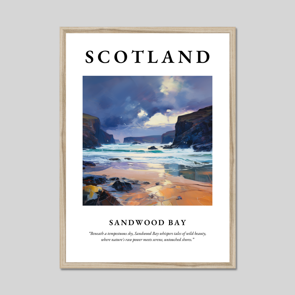 Poster in a natural frame with the word Scotland