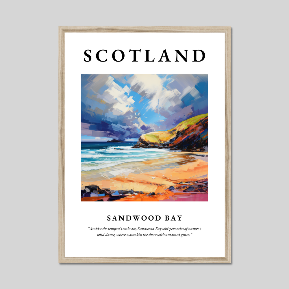 Poster in a natural frame with the word Scotland