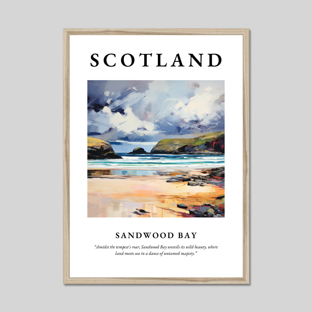 Poster in a natural frame with the word Scotland