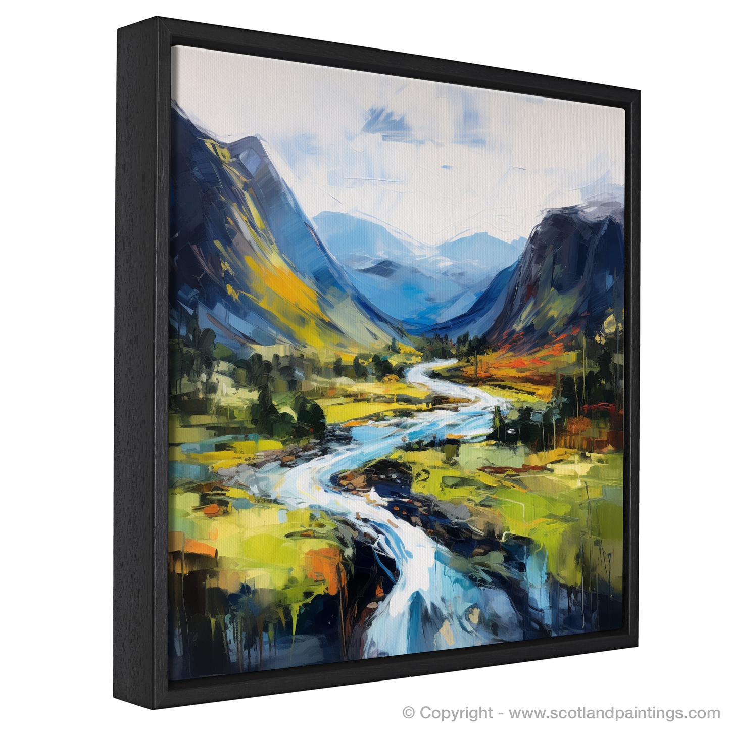 Painting and Art Print of Glen Strathfarrar, Highlands entitled "Expressionist Ode to Glen Strathfarrar".