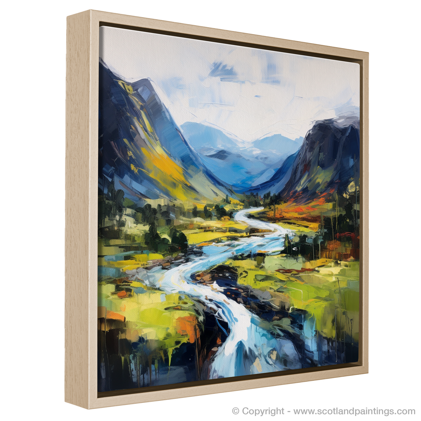 Painting and Art Print of Glen Strathfarrar, Highlands entitled "Expressionist Ode to Glen Strathfarrar".