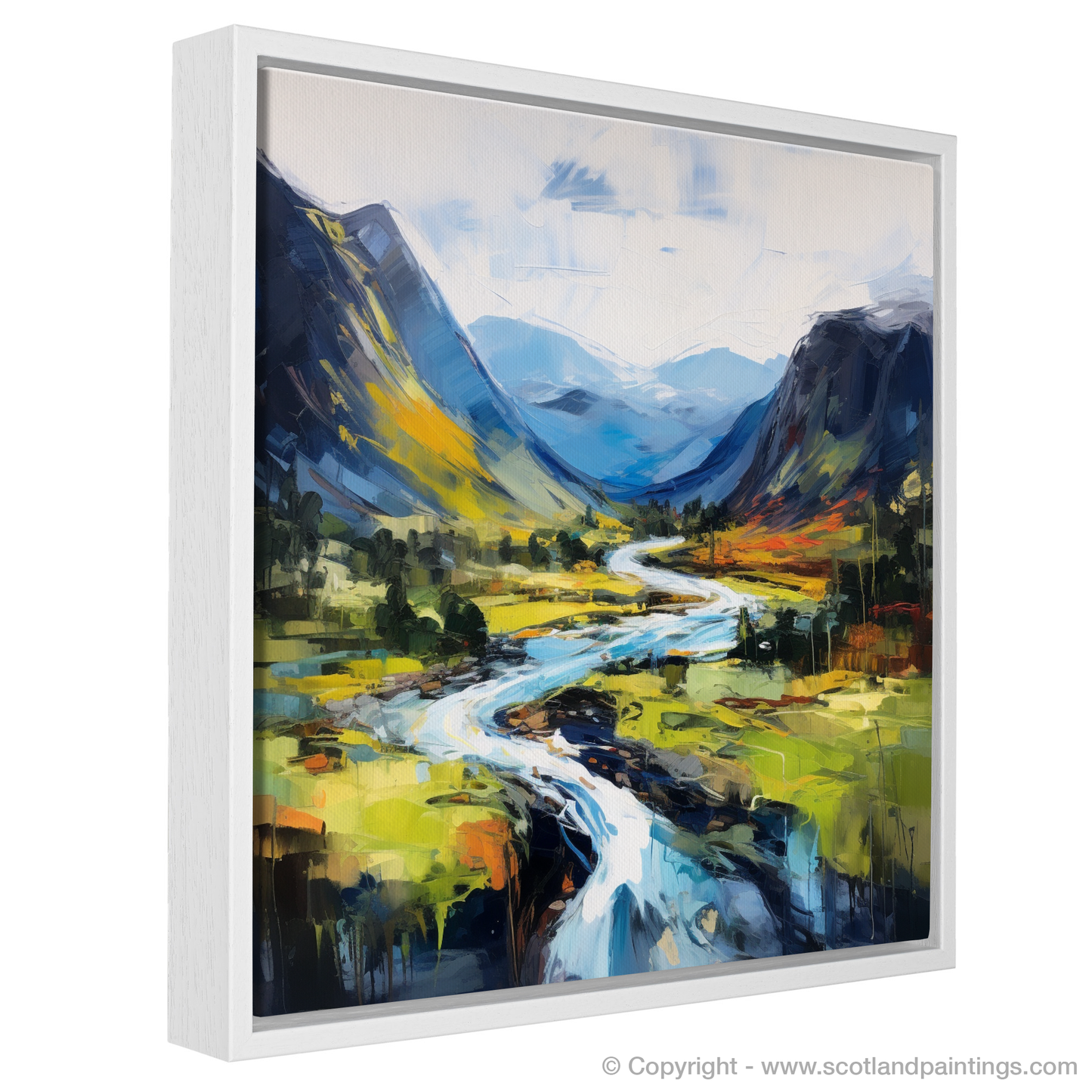 Painting and Art Print of Glen Strathfarrar, Highlands entitled "Expressionist Ode to Glen Strathfarrar".