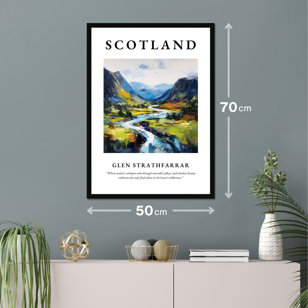 Poster of Glen Strathfarrar hanging on a wall