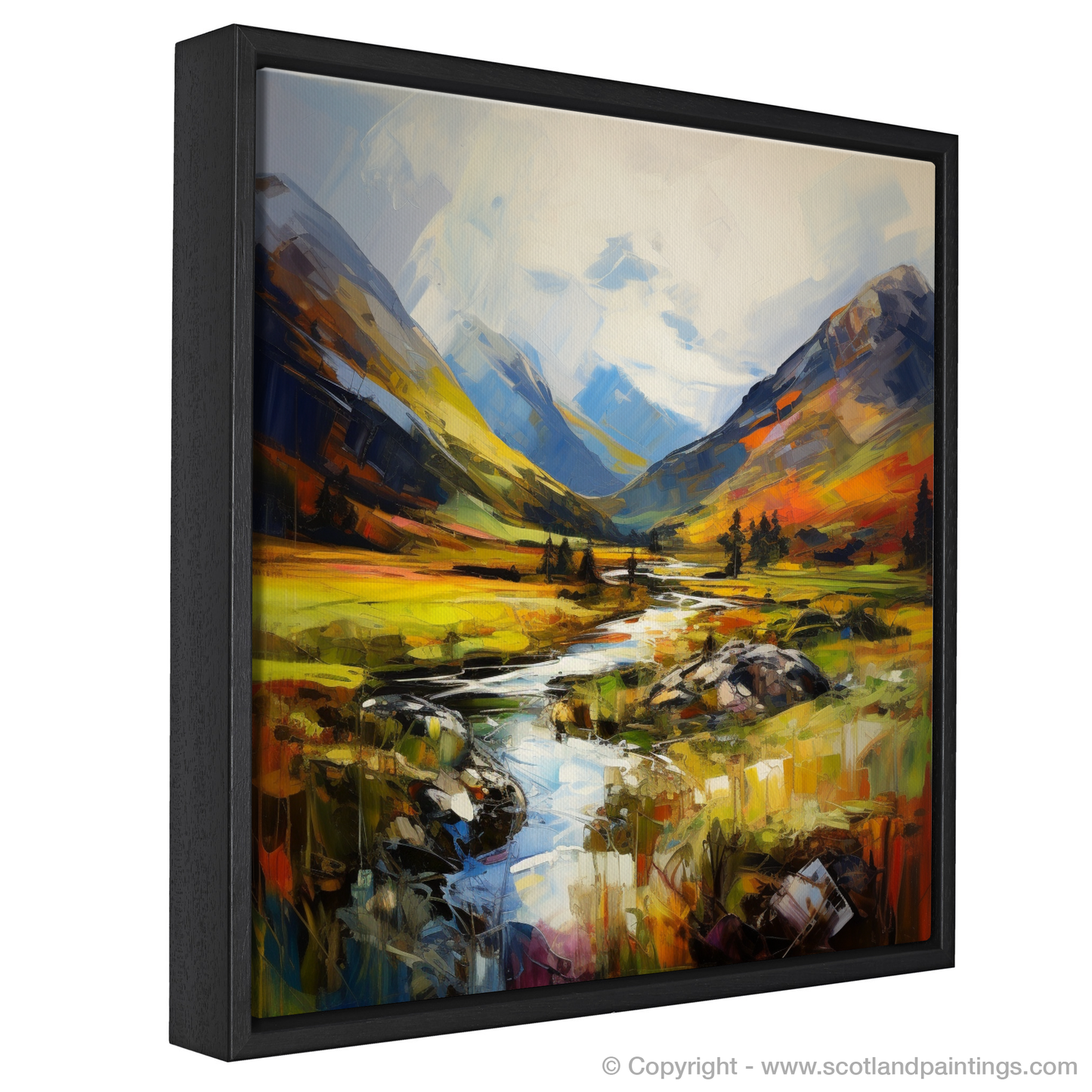 Painting and Art Print of Glen Strathfarrar, Highlands entitled "Wild Majesty of Glen Strathfarrar: An Expressionist Journey".