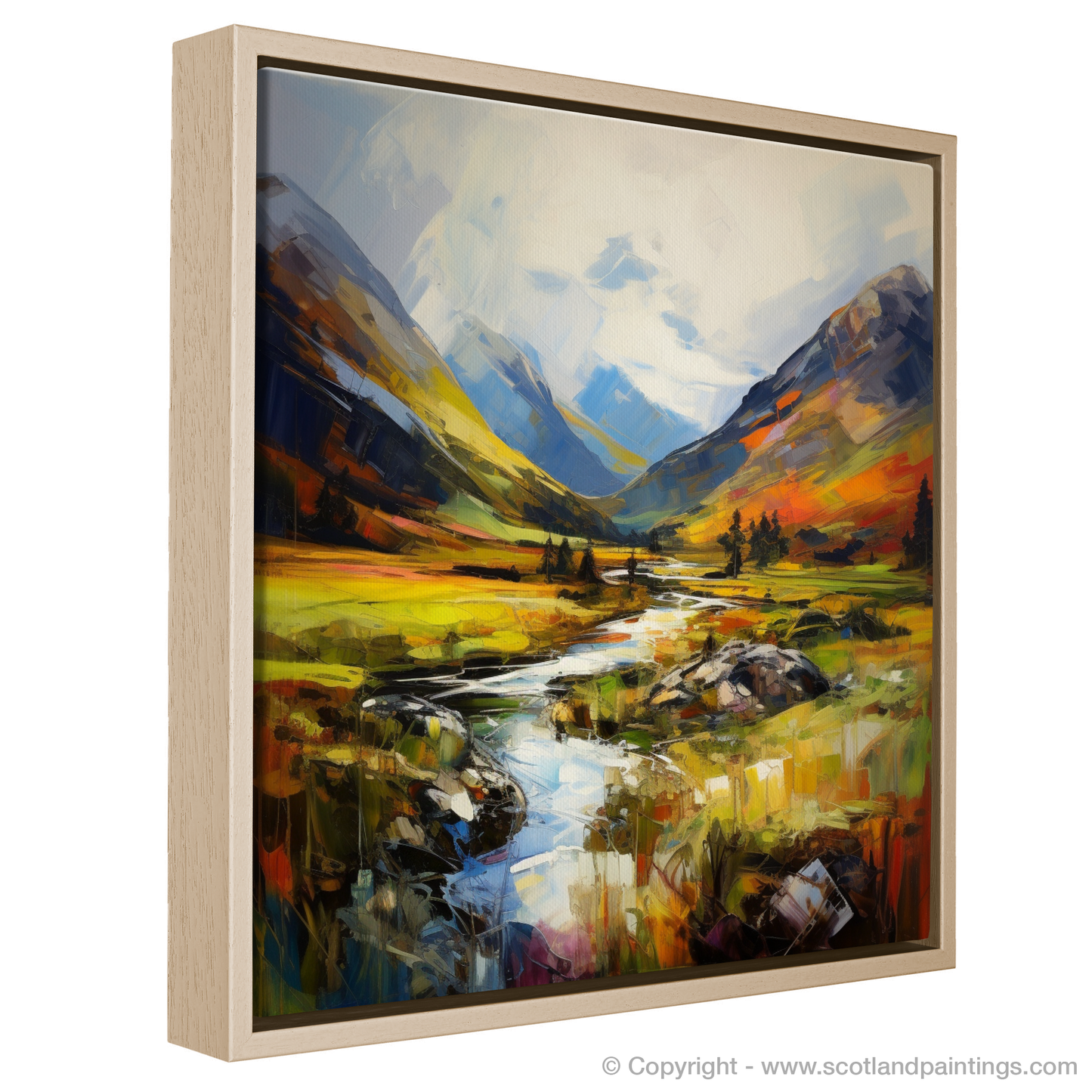 Painting and Art Print of Glen Strathfarrar, Highlands entitled "Wild Majesty of Glen Strathfarrar: An Expressionist Journey".