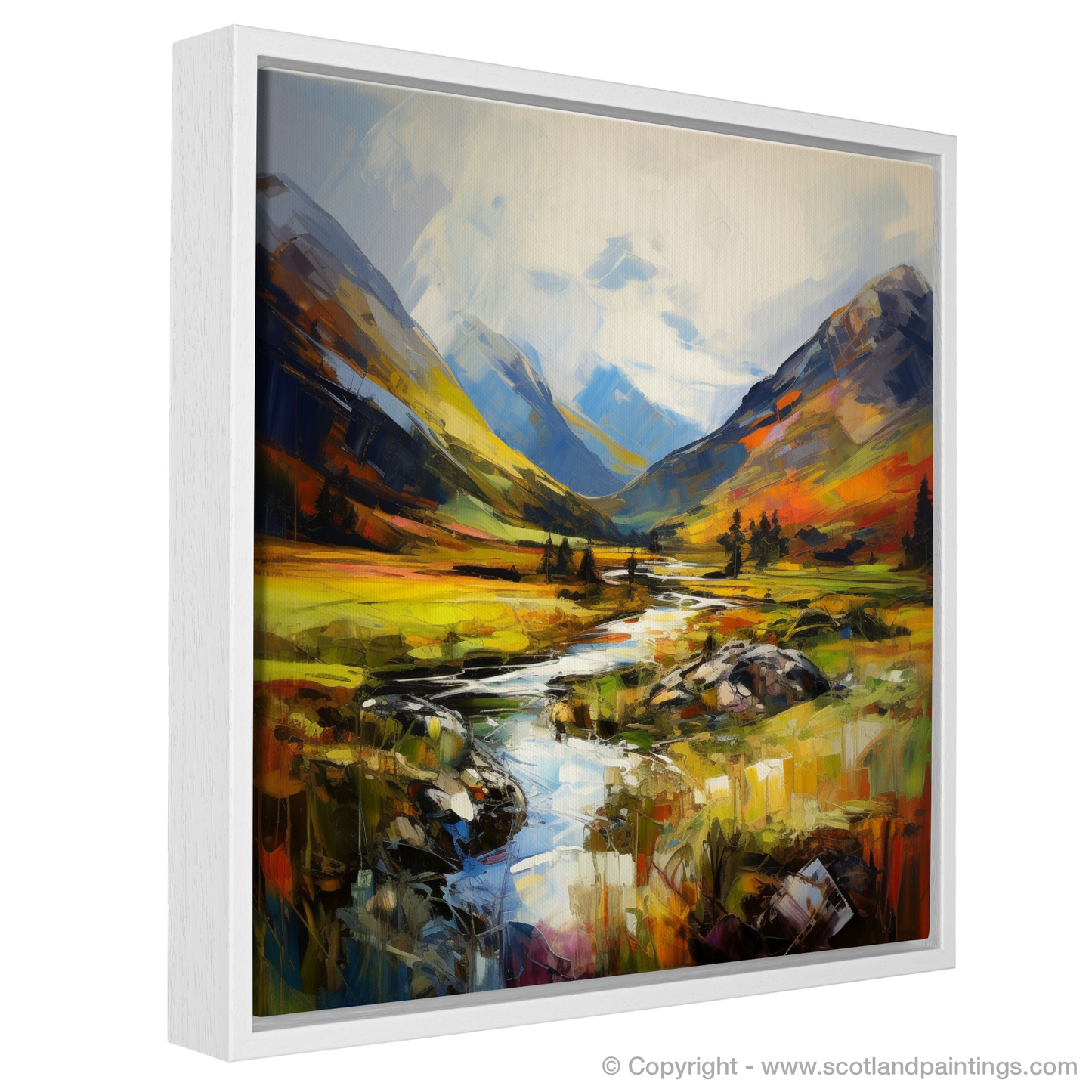 Painting and Art Print of Glen Strathfarrar, Highlands entitled "Wild Majesty of Glen Strathfarrar: An Expressionist Journey".