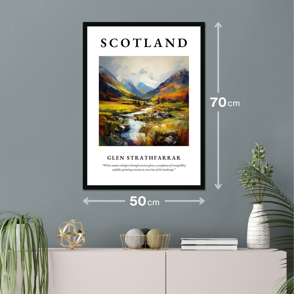 Poster of Glen Strathfarrar hanging on a wall