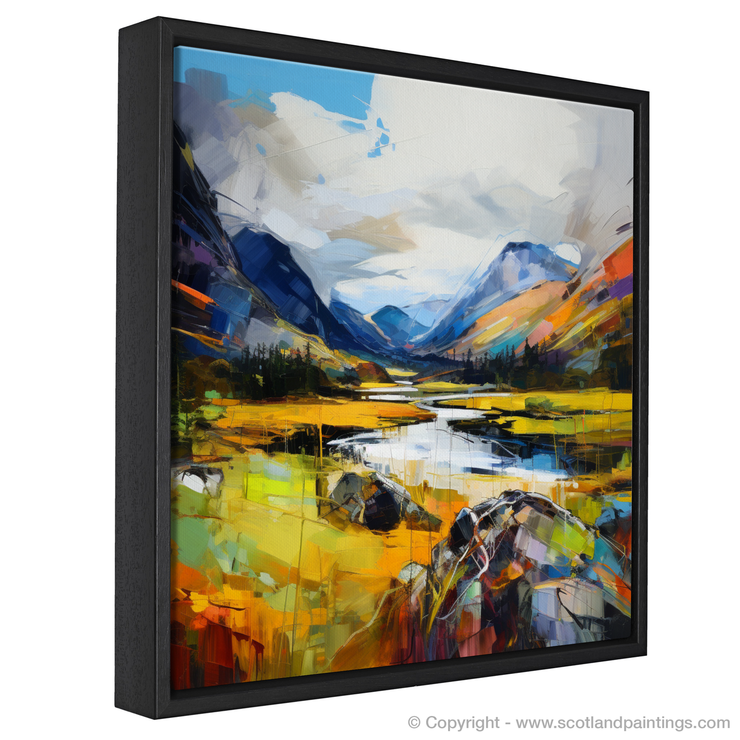 Painting and Art Print of Glen Strathfarrar, Highlands entitled "Highland Dance of Colour: The Glen Strathfarrar Expression".