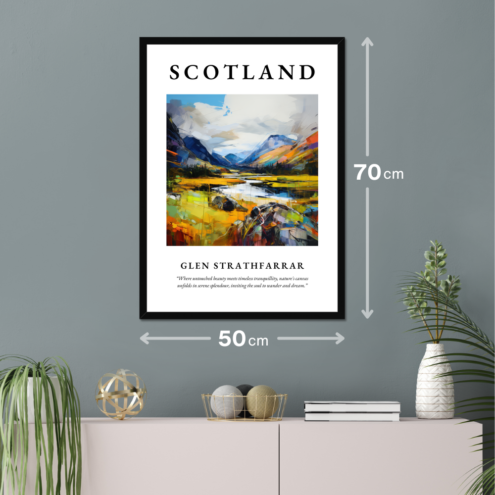 Poster of Glen Strathfarrar hanging on a wall