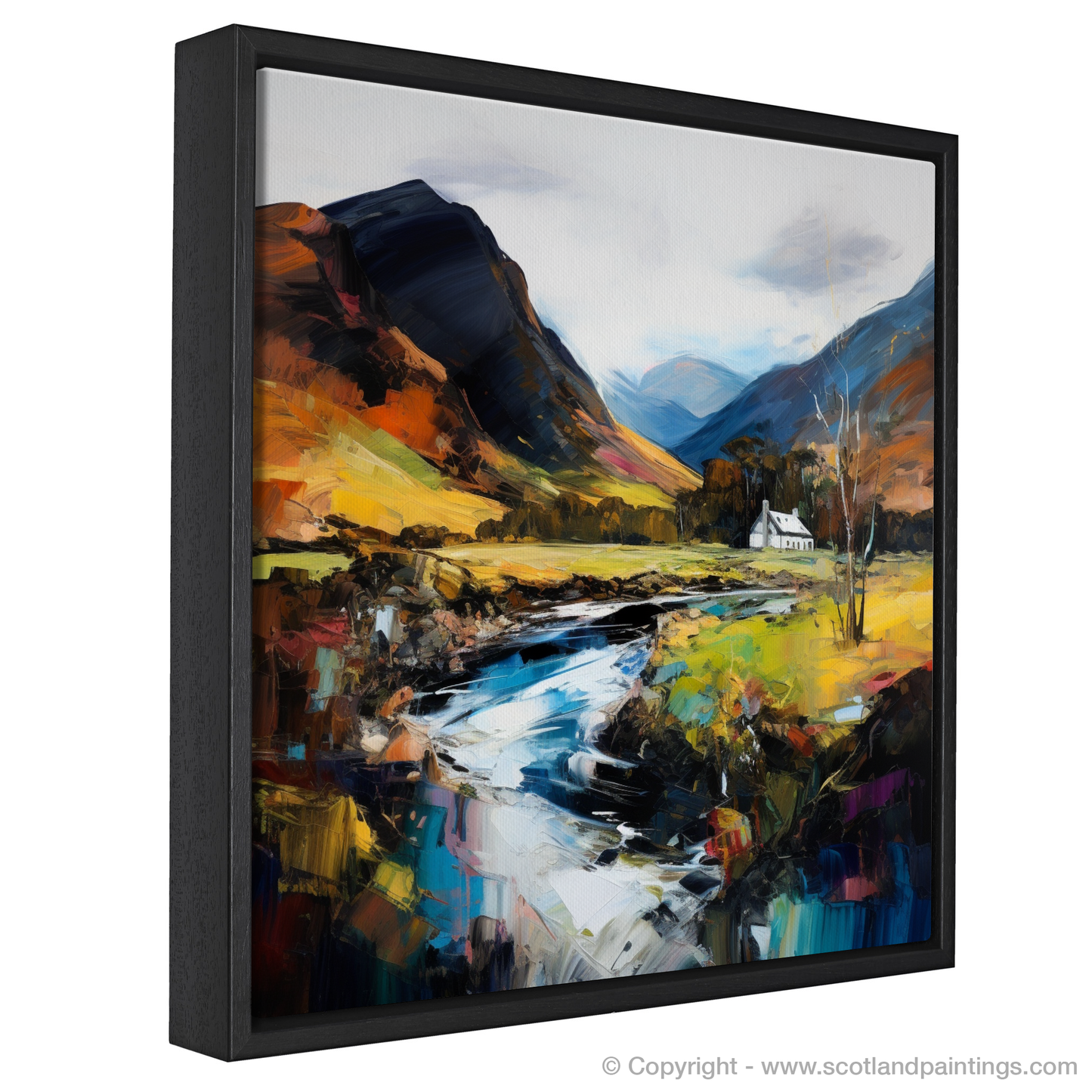 Painting and Art Print of Glen Strathfarrar, Highlands entitled "Expressionist Embrace of Glen Strathfarrar".