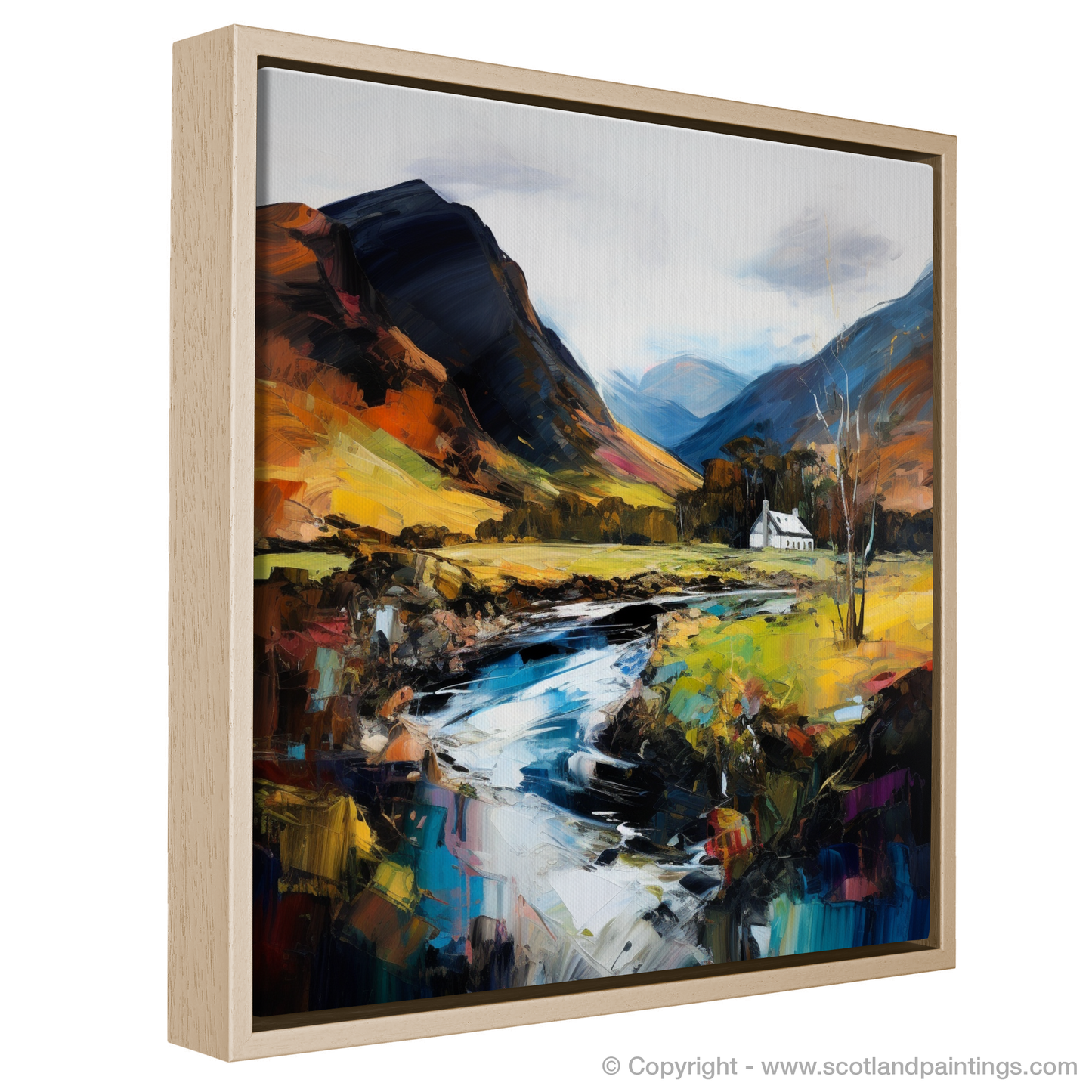 Painting and Art Print of Glen Strathfarrar, Highlands entitled "Expressionist Embrace of Glen Strathfarrar".