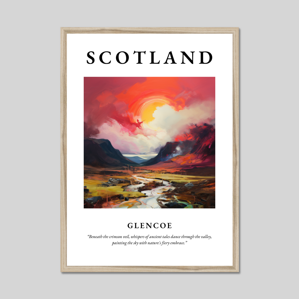 Poster in a natural frame with the word Scotland