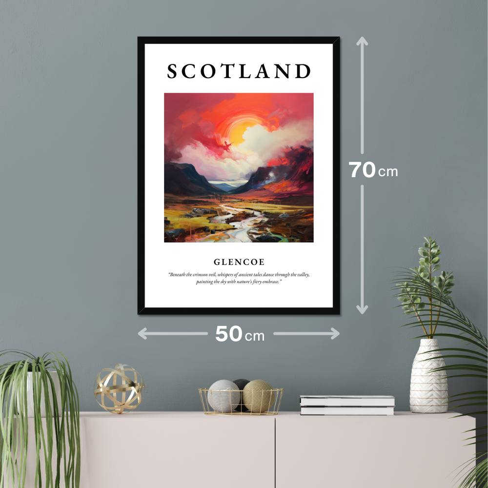 Poster of Glencoe hanging on a wall