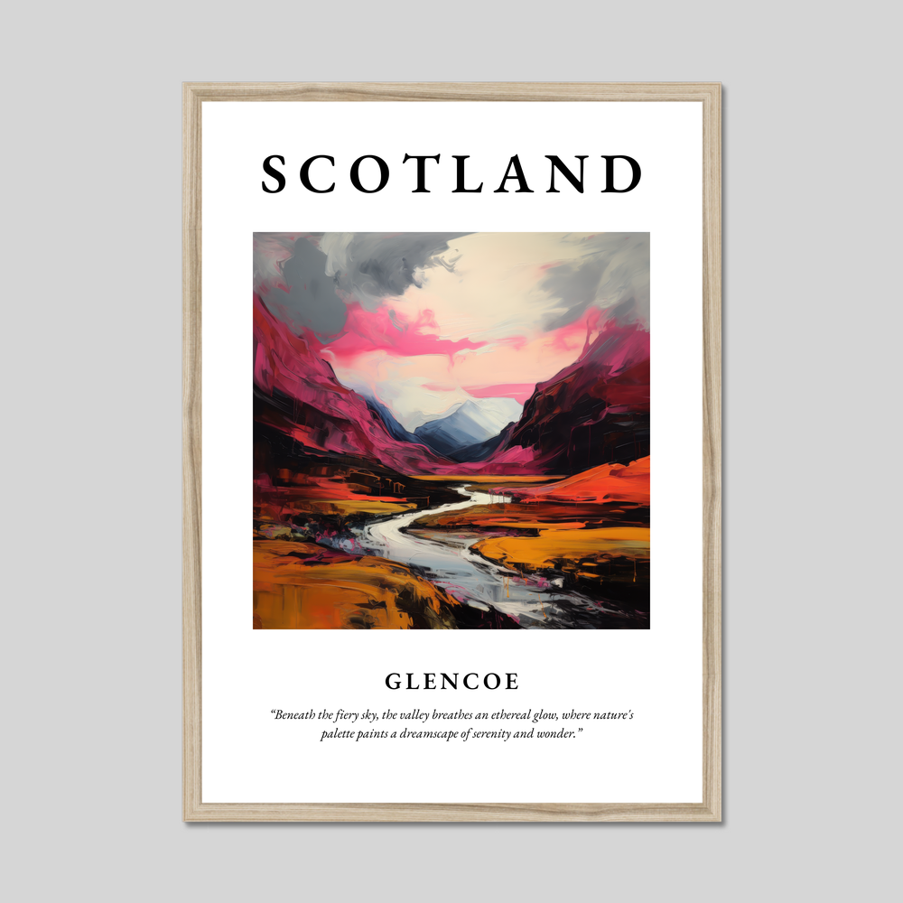 Poster in a natural frame with the word Scotland